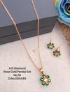 AD Diamond Rose Gold Pendal Butti Set 4 Wholesale Price In Surat
